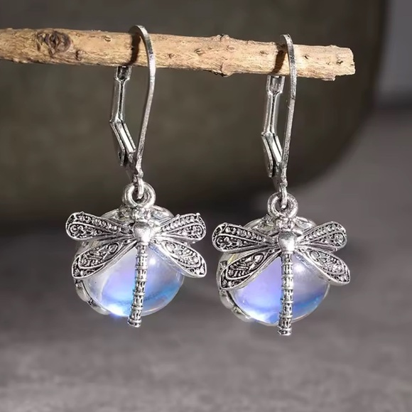 Silver Dragonfly Khalisa Earrings - Picture 1 of 8